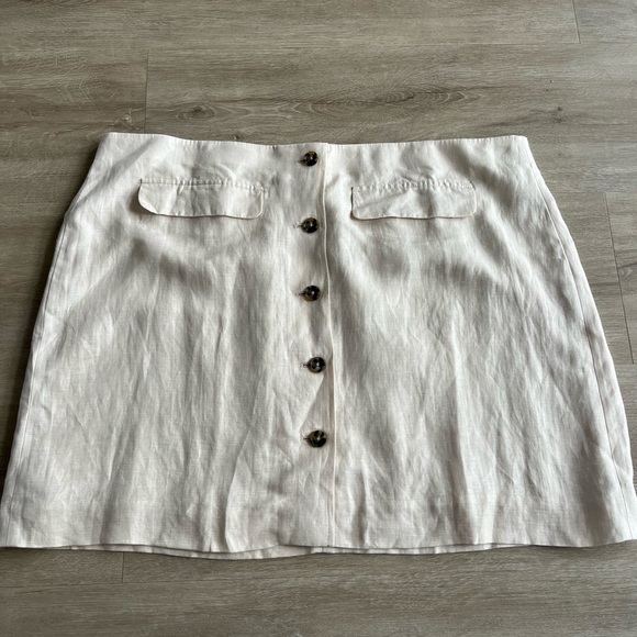 J. Crew Cream Linen Blend Button Down Skirt SZ 22 - Picture 1 of 8